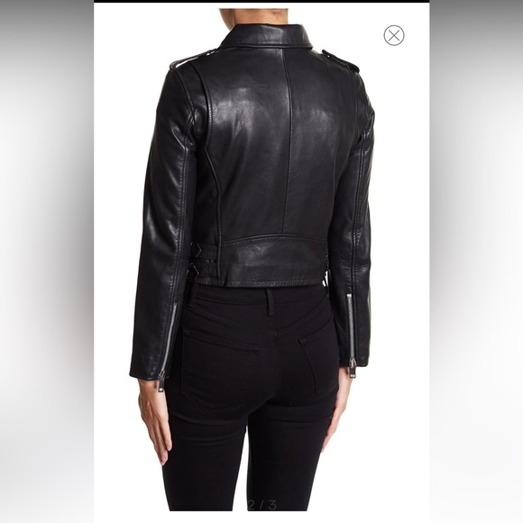 ✨HP✨NWT Walter Baker Liz Leather Crop Moto Jacket - Picture 3 of 8